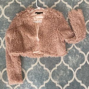 Vertigo Shaggy Cropped Bolero Jacket Size Medium